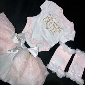 Charming Easter Bunny Baby Set - Pink and White